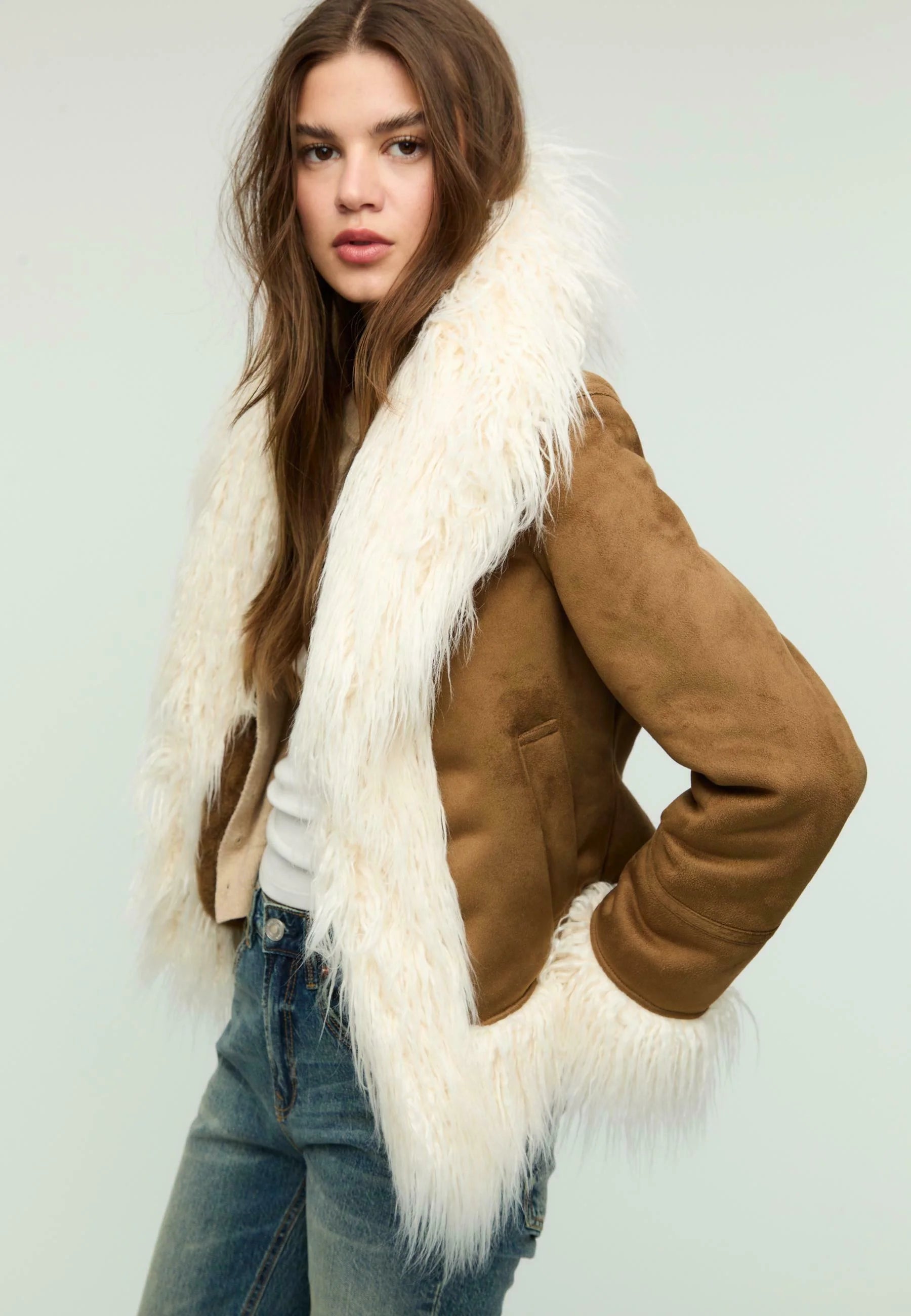 Stradivarius Winter jacket - dark brown