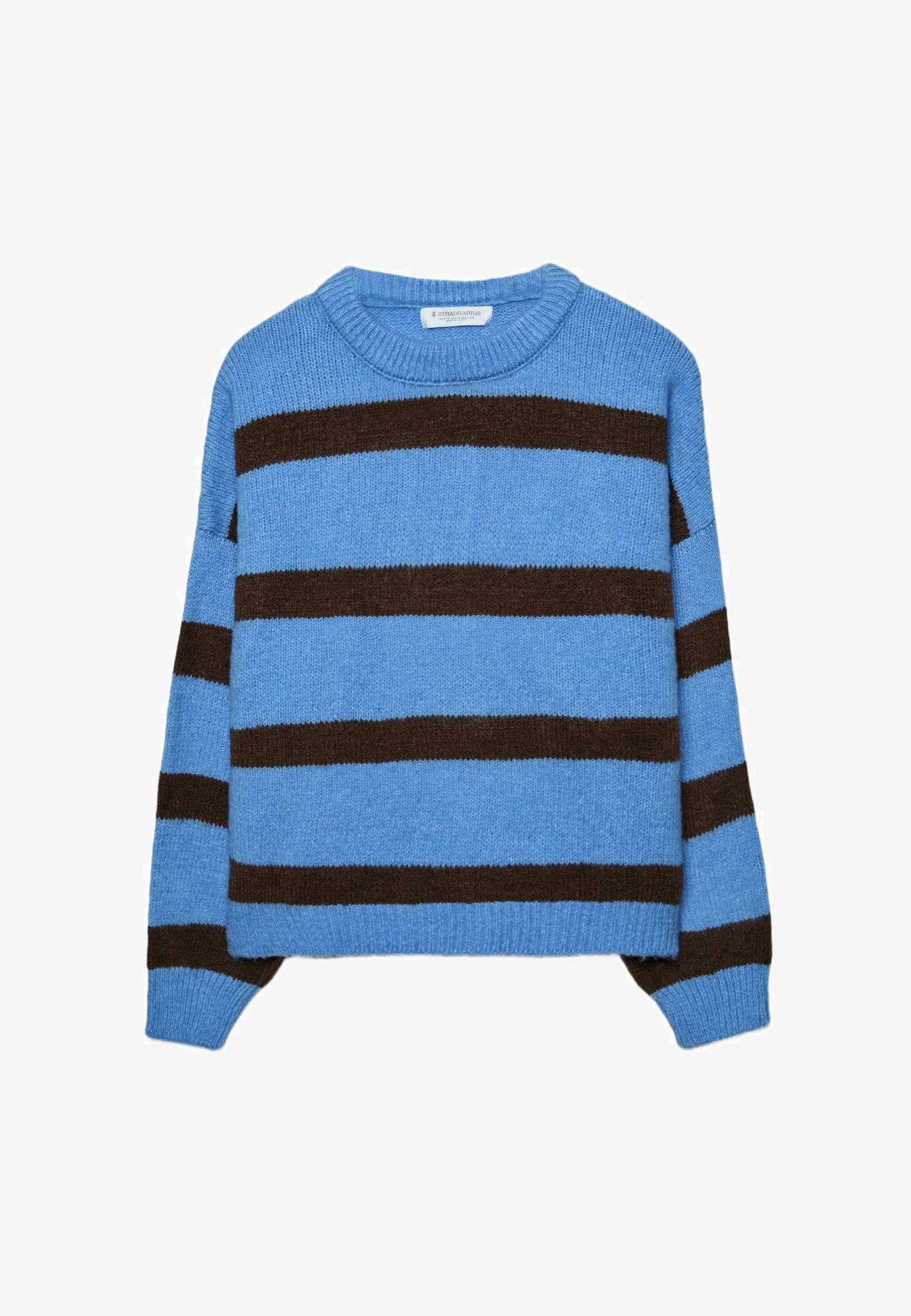 Stradivarius STRIPED ROUND NECK - Jumper - blue