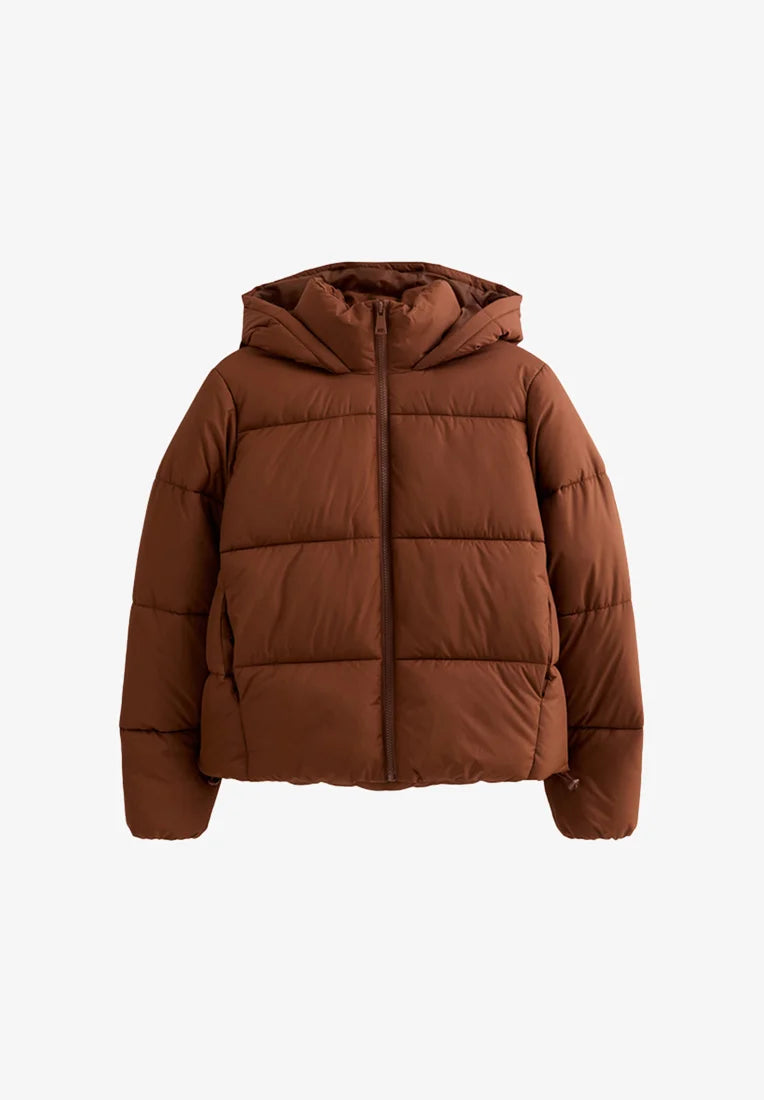 New Look HOODED CROPPED PUFFER - Winter jacket - tan