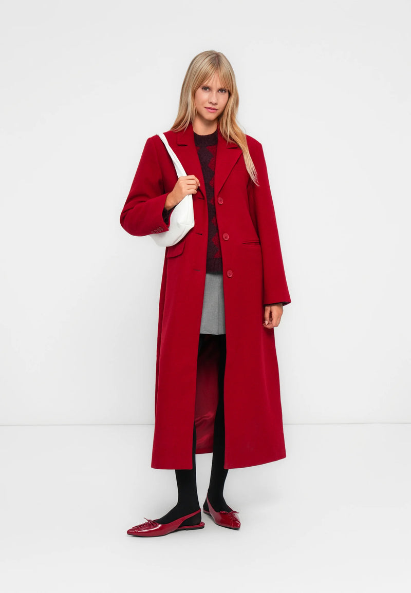 ONLY ONLNANCY LIFE LONG FITTED COAT - Classic coat - karanda red