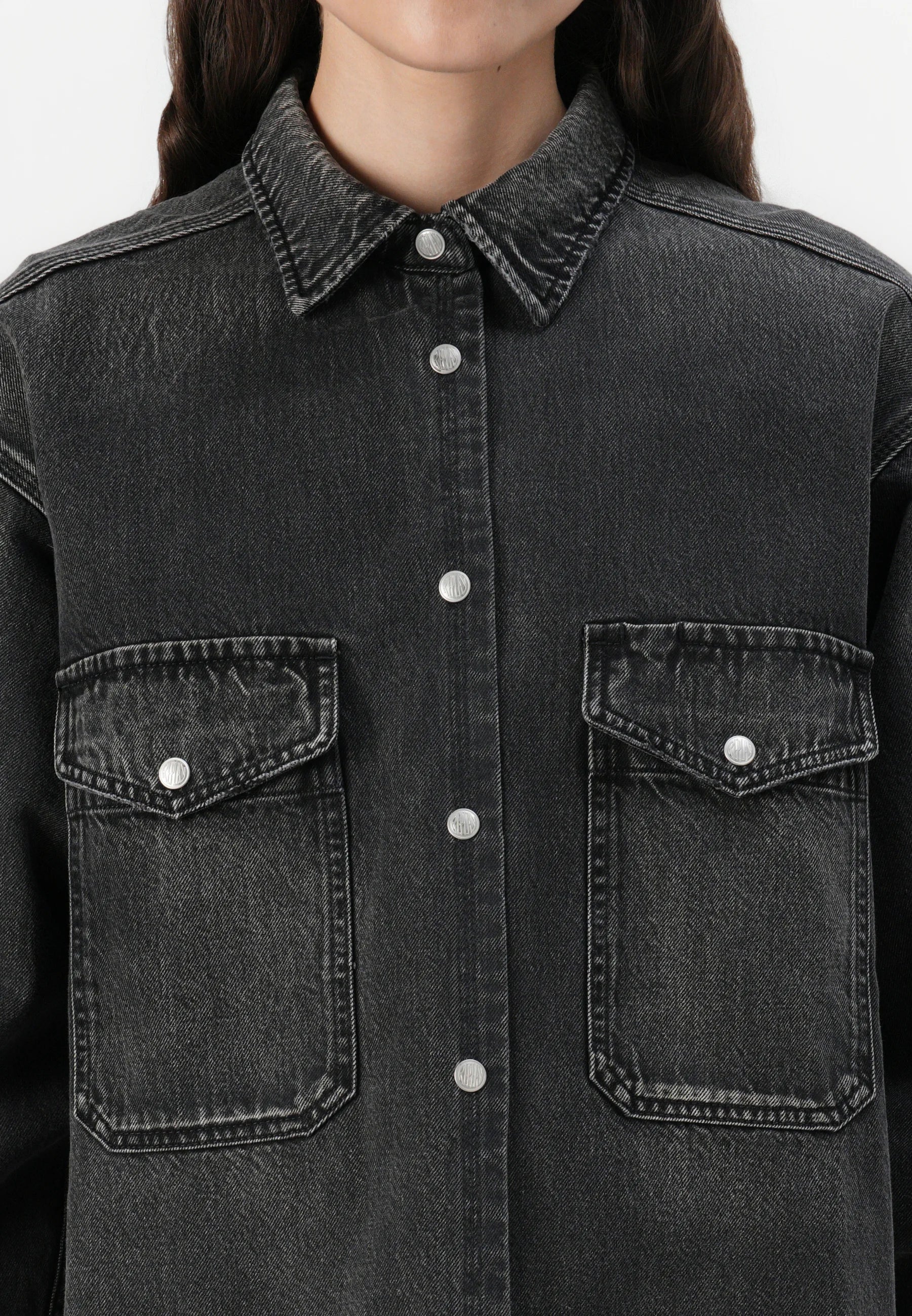 Replay SHIRT - Button-down blouse - dark grey