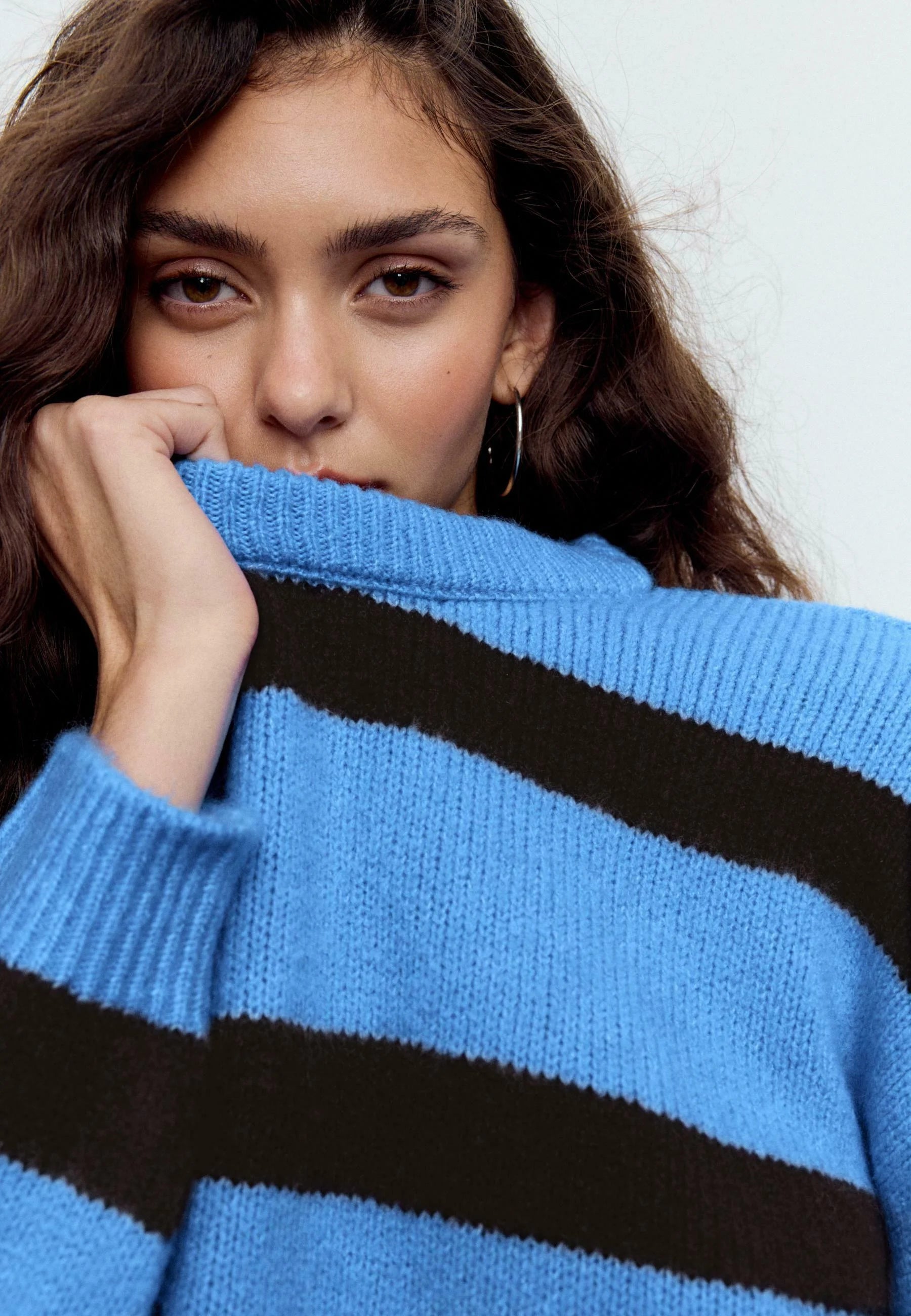 Stradivarius STRIPED ROUND NECK - Jumper - blue