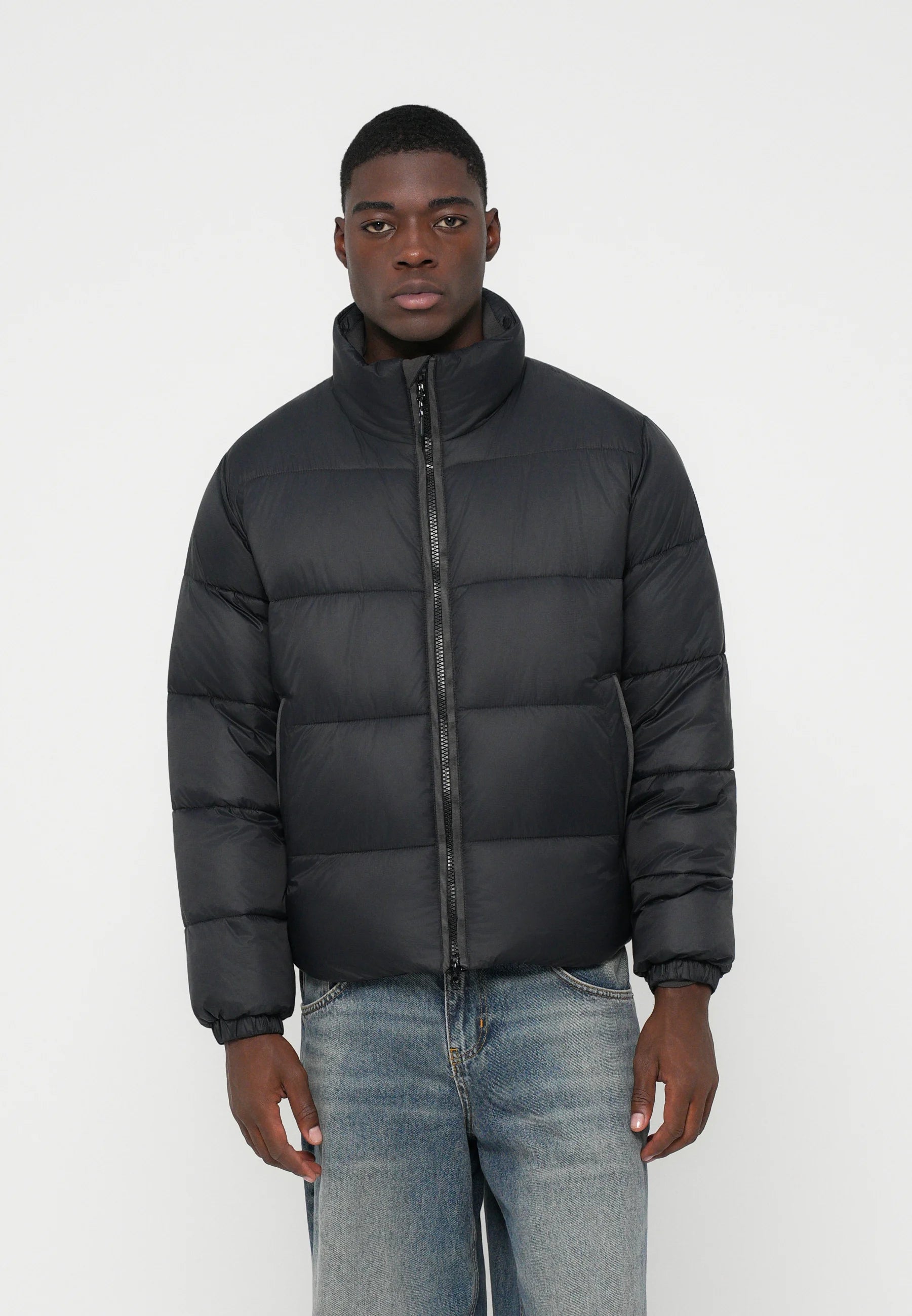 Abercrombie & Fitch AIRCLOUD MOCK PUFFER - Winter jacket - black