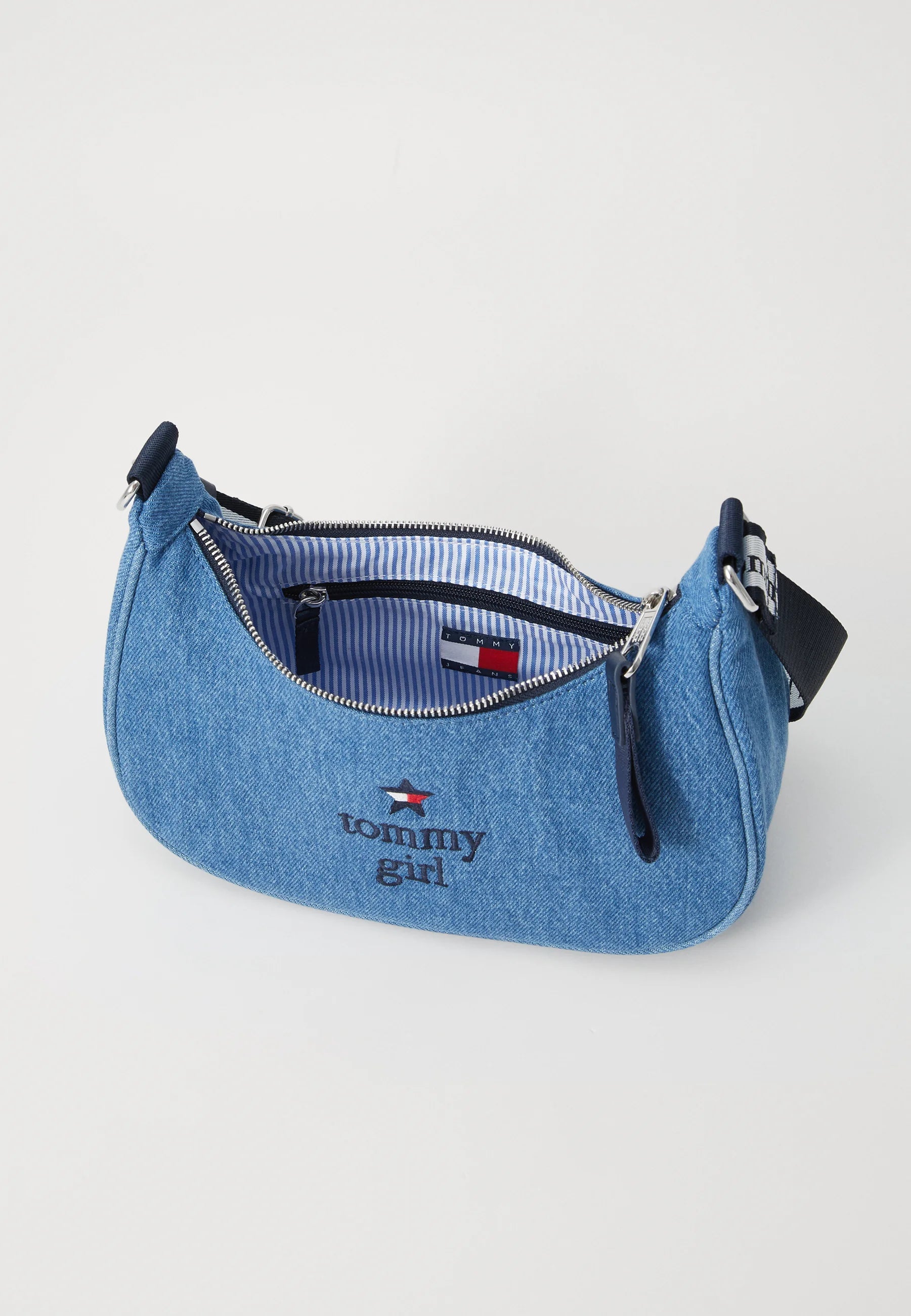 Tommy Jeans TOMMY GIRL ICONIC BAG UNISEX - Handbag - mid blue denim wash