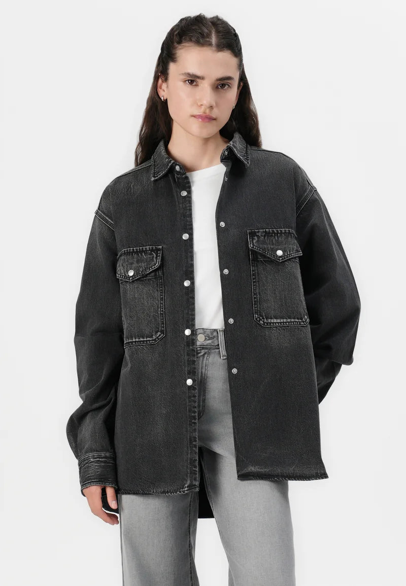 Replay SHIRT - Button-down blouse - dark grey