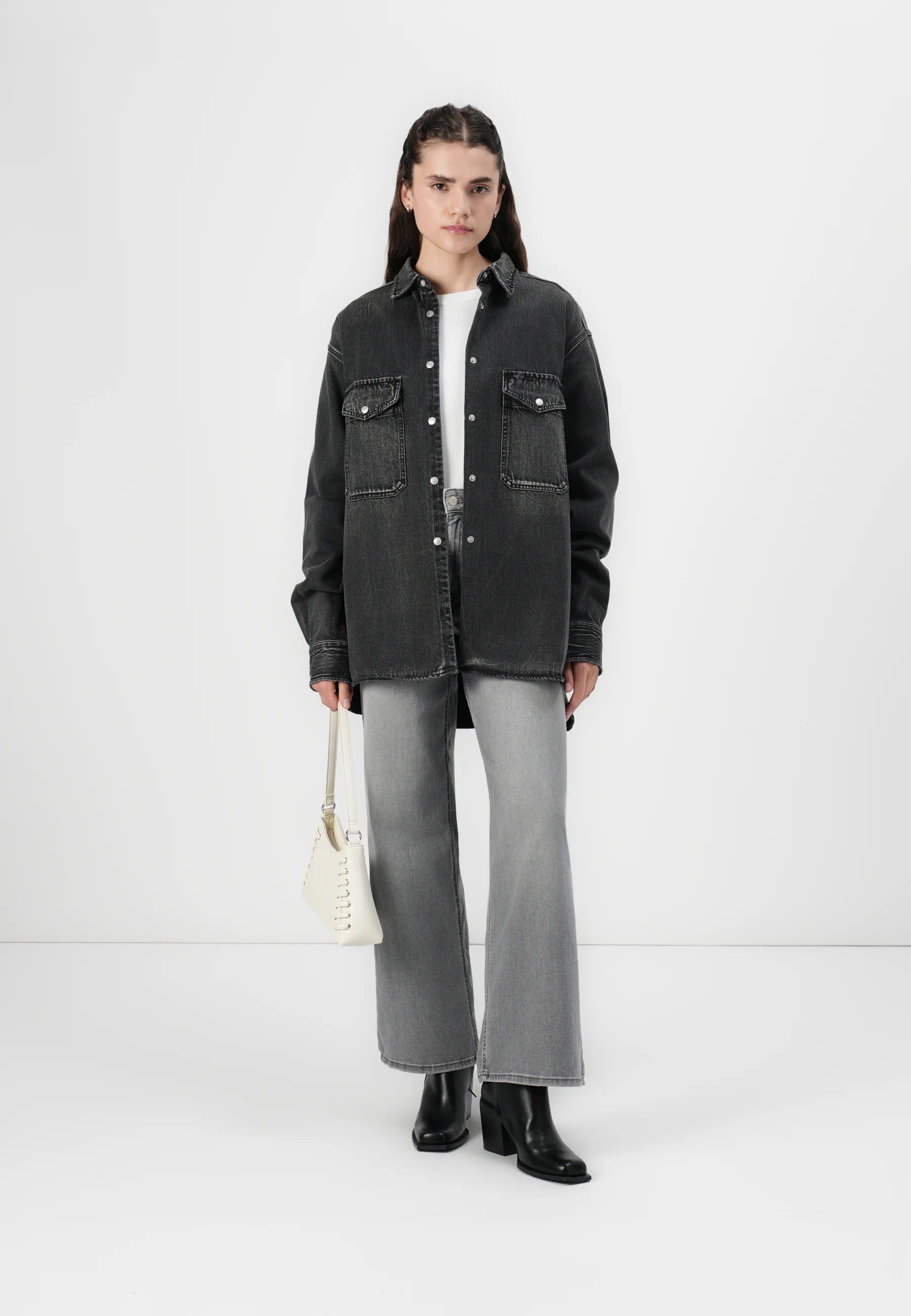 Replay SHIRT - Button-down blouse - dark grey